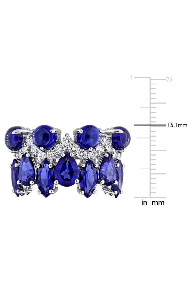 Lab-Created Sapphire & Diamond Eternity Ring 14k, Alternate, color, Sapphire