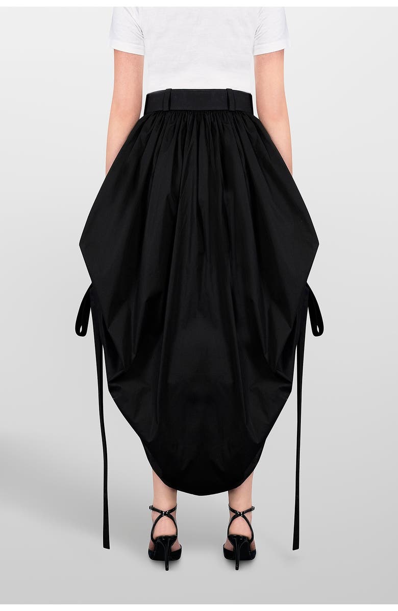 LAURA APARICIO Cotton Skirt Coulisse With Belt, Alternate, color, Black