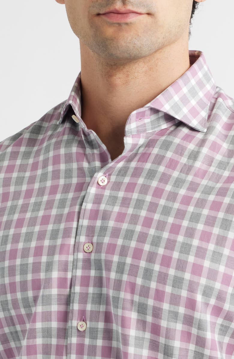 johnnie-O Peirce Check Cotton Button-Up Shirt, Alternate, color, Petal