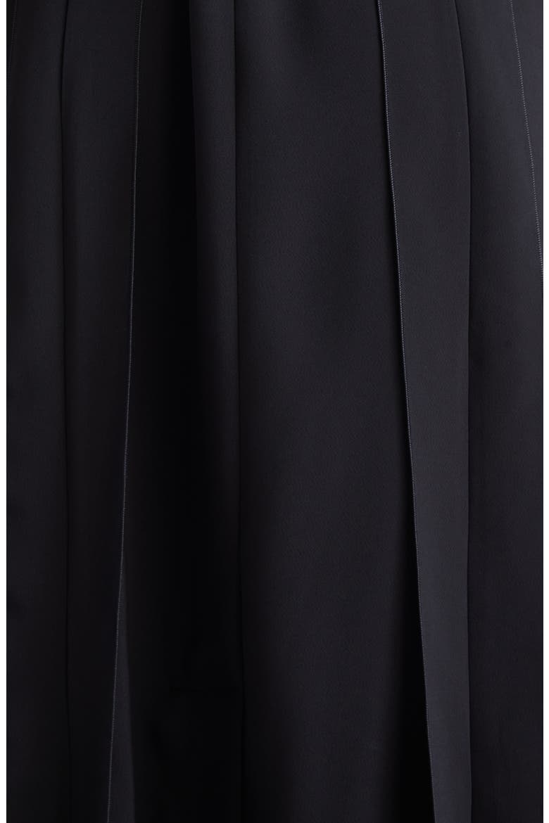 Zannata Belted Matte Satin Midi Dress, Alternate, color, BLACK