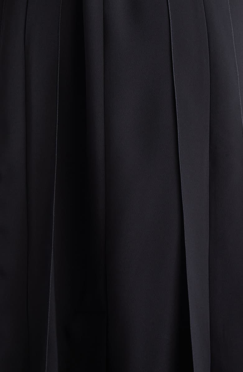 Max Mara Zannata Belted Matte Satin Midi Dress, Alternate, color, Black