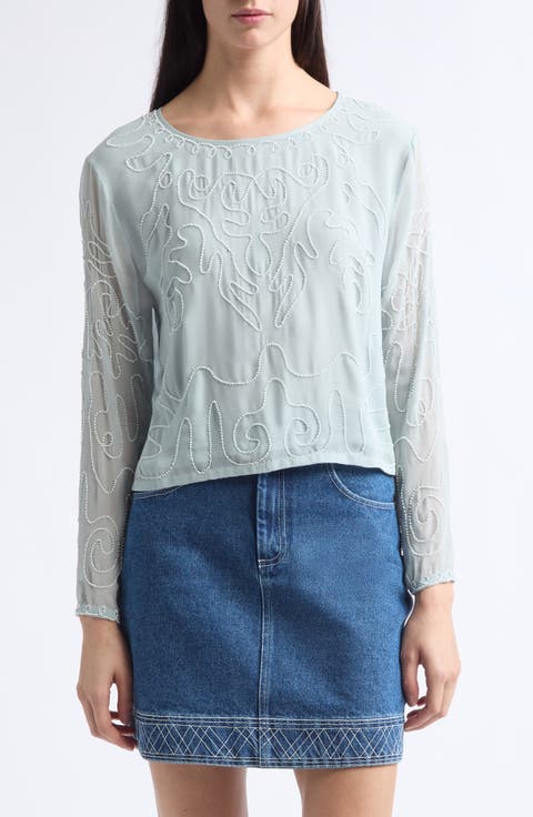 Cirrus Beaded Silk Georgette Top