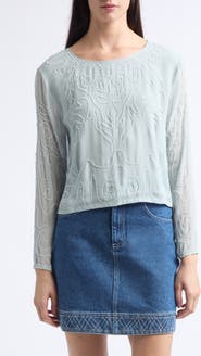 Bode Cirrus Beaded Silk Georgette Top