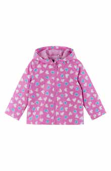 Andy & Evan Kids' Heart Print Color Change Rain Jacket