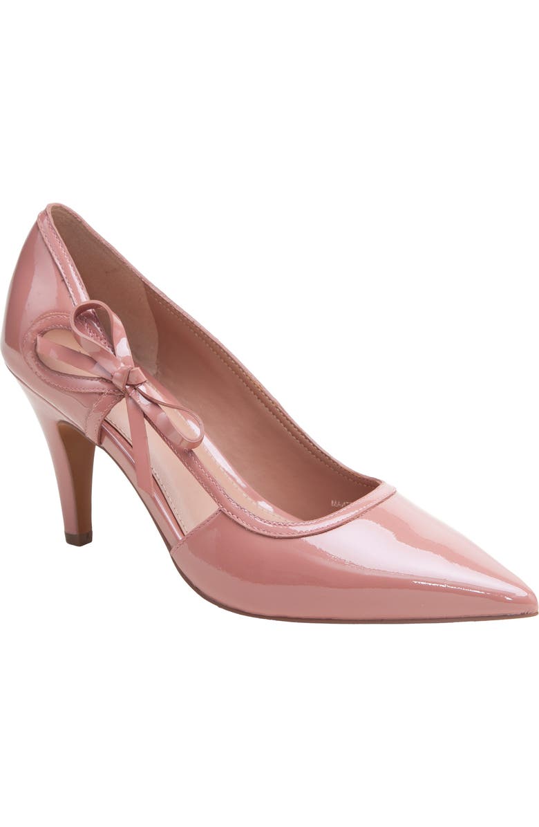 Linea Paolo Pointe Bow Pointed Toe Pump, Main, color, Blush