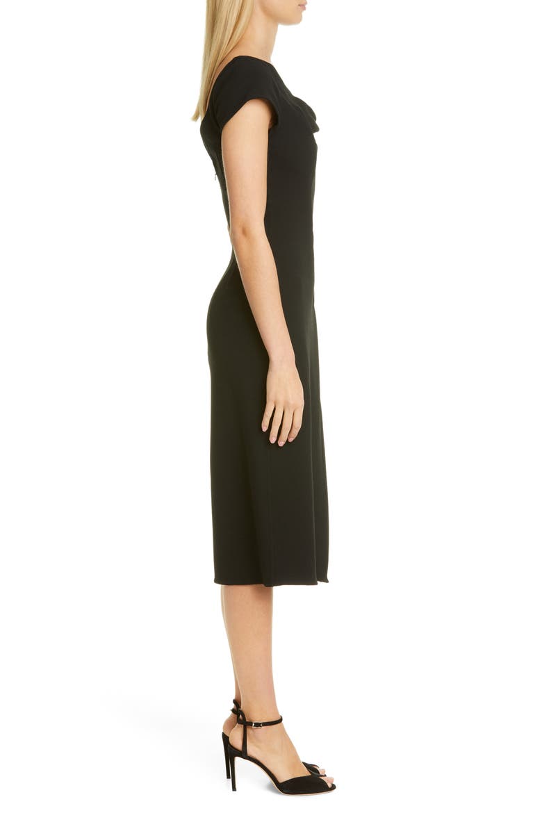 Drape Neck Dress, Alternate, color, BLACK