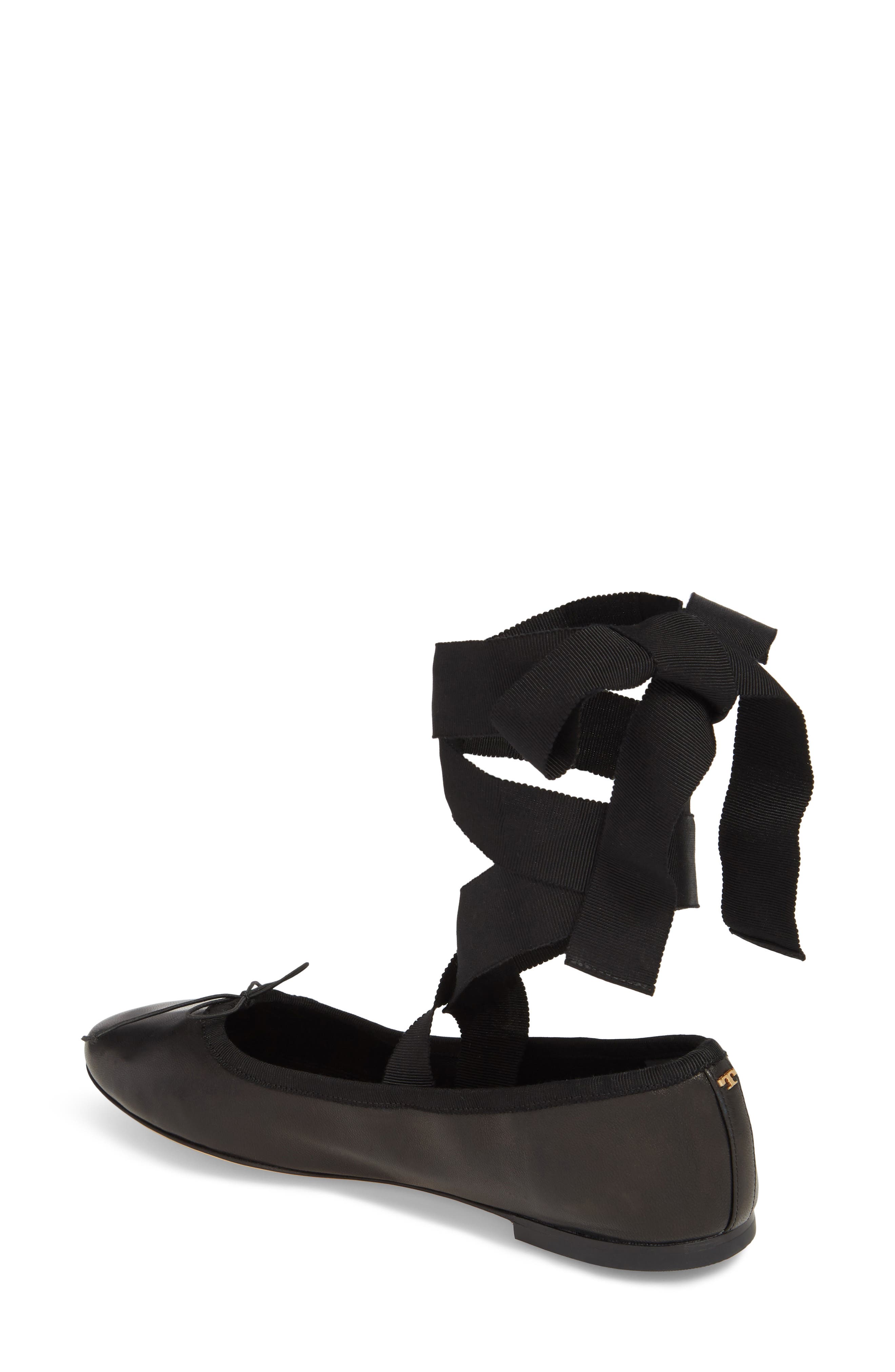 Tory Burch Elodie Lace-Up Ballet Flat, Alternate, color, 