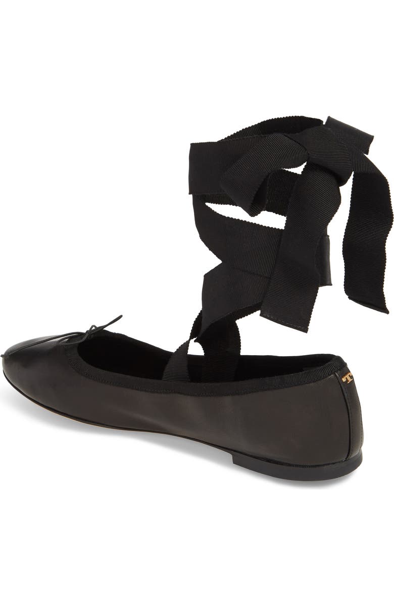 Tory Burch Elodie Lace-Up Ballet Flat, Alternate, color,