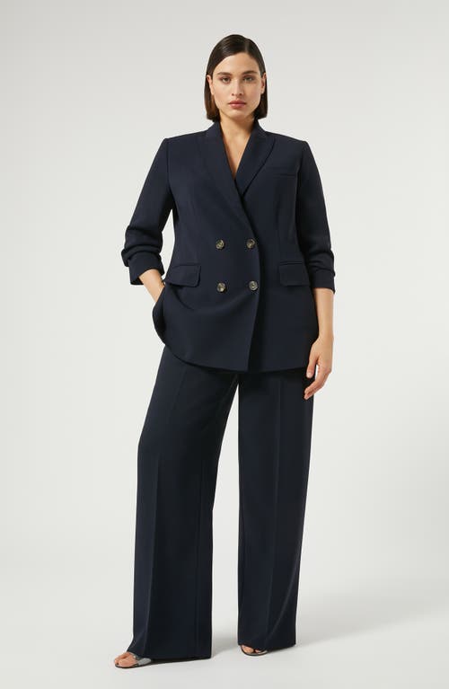 Shop Marina Rinaldi Riccor Cady Wide Leg Trousers In Midnight Blue