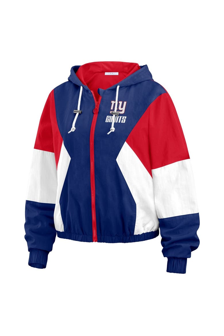 Women's WEAR by Erin Andrews  Royal New York Giants Color Block Full-Zip Windbreaker Jacket, Alternate, color, Royal