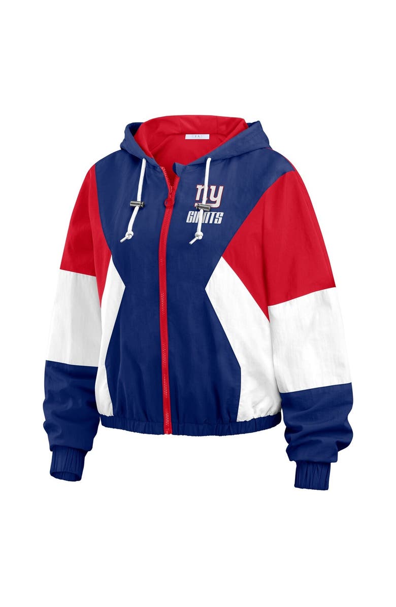 WEAR by Erin Andrews Women's WEAR by Erin Andrews Royal New York Giants Color Block Full-Zip Windbreaker Jacket, Alternate, color, Royal