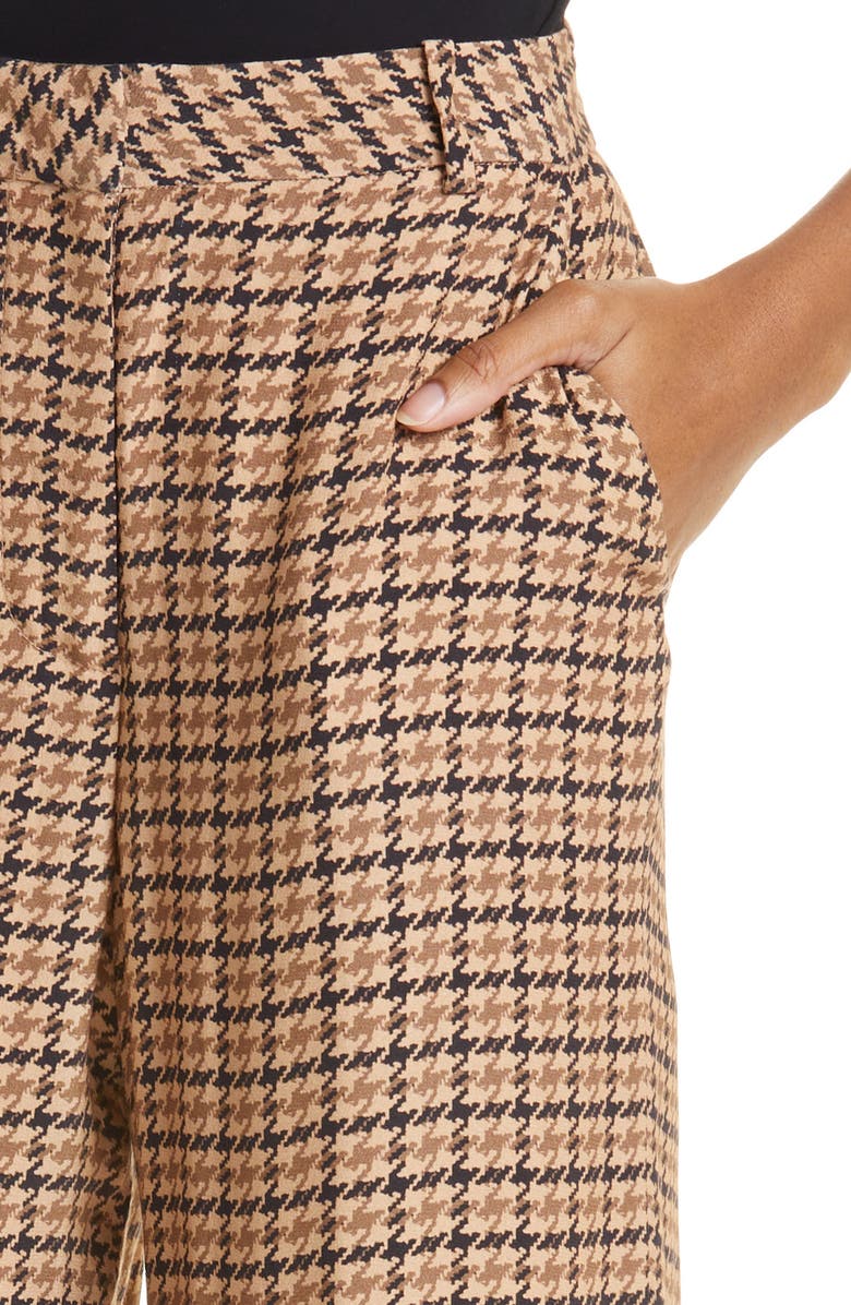L'AGENCE Pilar Houndstooth Check Wide Leg Pants, Alternate, color, 