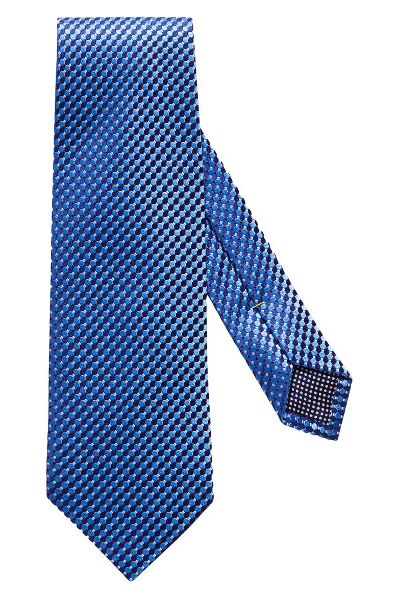 Microdot Silk Tie, Main, color, NAVY