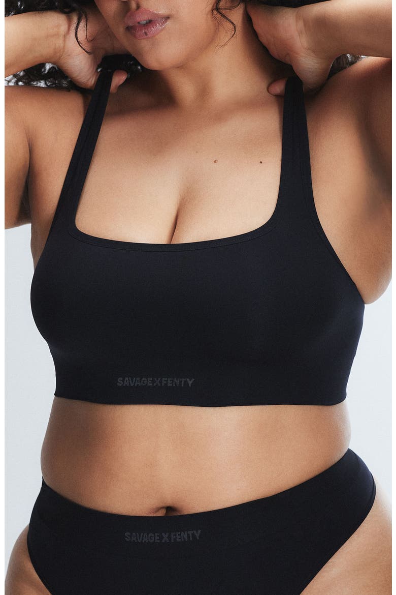 Seamless Scoop Neck Bralette, Alternate, color, BLACK CAVIAR