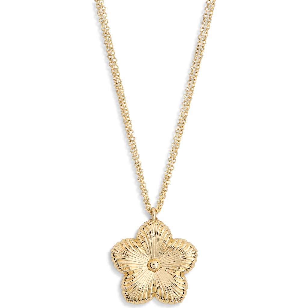 Baublebar Floral Pendant Double Chain Necklace In Gold