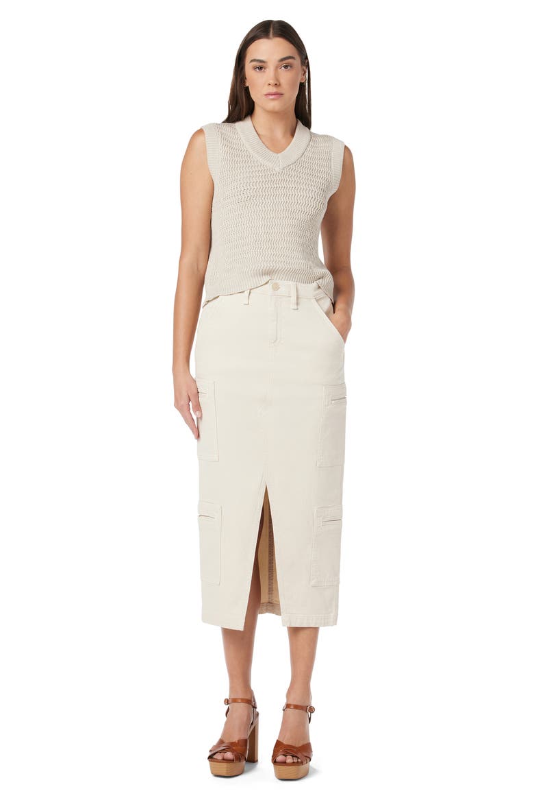 Welt Cargo Pocket Midi Skirt, Alternate, color, BLEACHED SAND