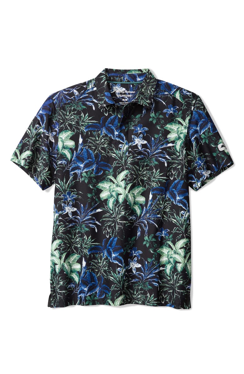 Tommy Bahama Pebble Coast Canopy Floral IslandZone<sup>®</sup> Polo, Main, color, Black
