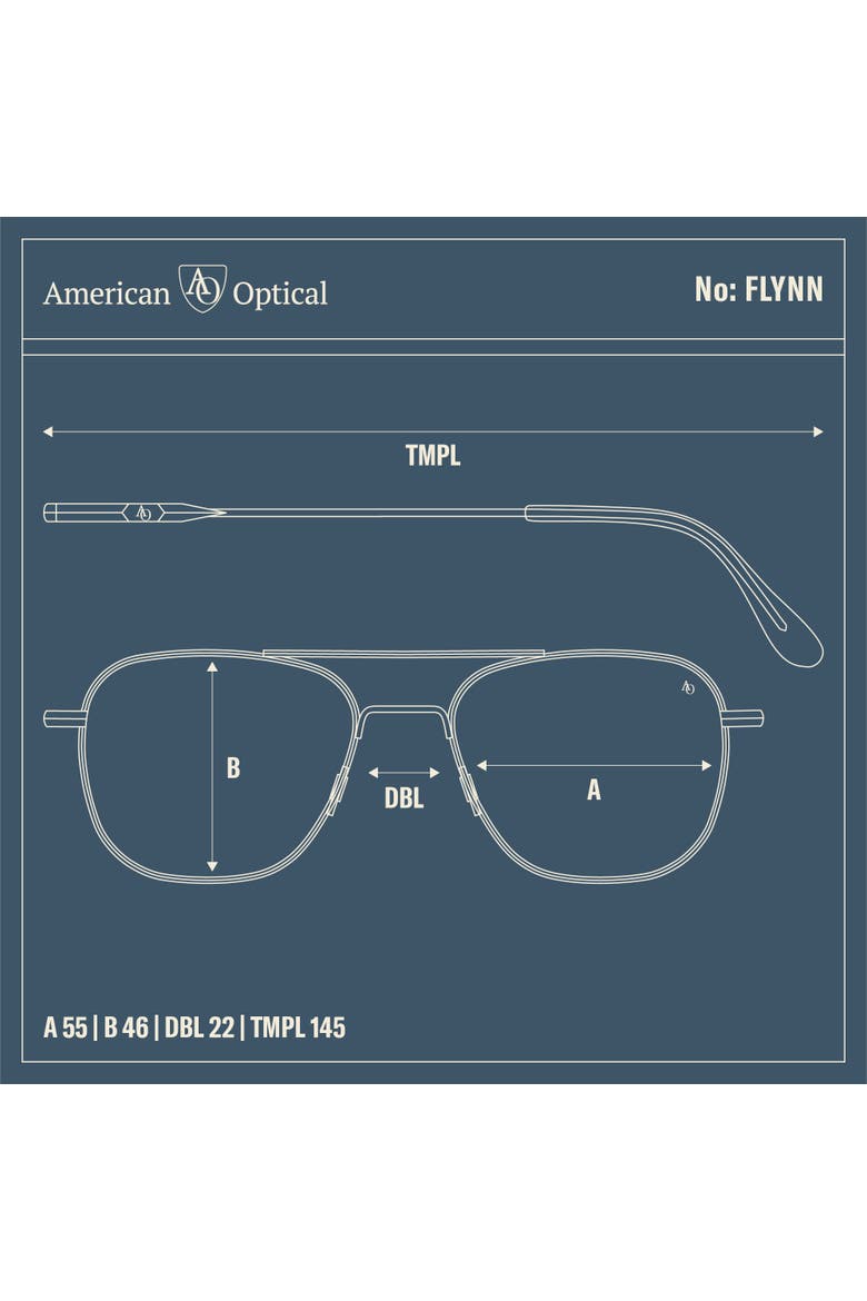 Flynn 55mm Aviator Nylon Non Polarized, Alternate, color, Silver Navy - GYN