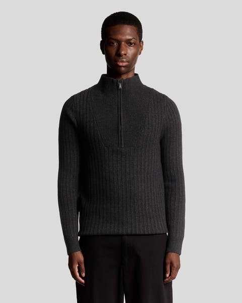 Ribbed Half Zip Sweater