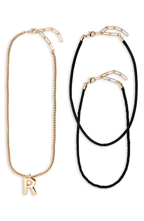 Open Edit Set Of 3 Interchangeable Initial Pendant Necklaces