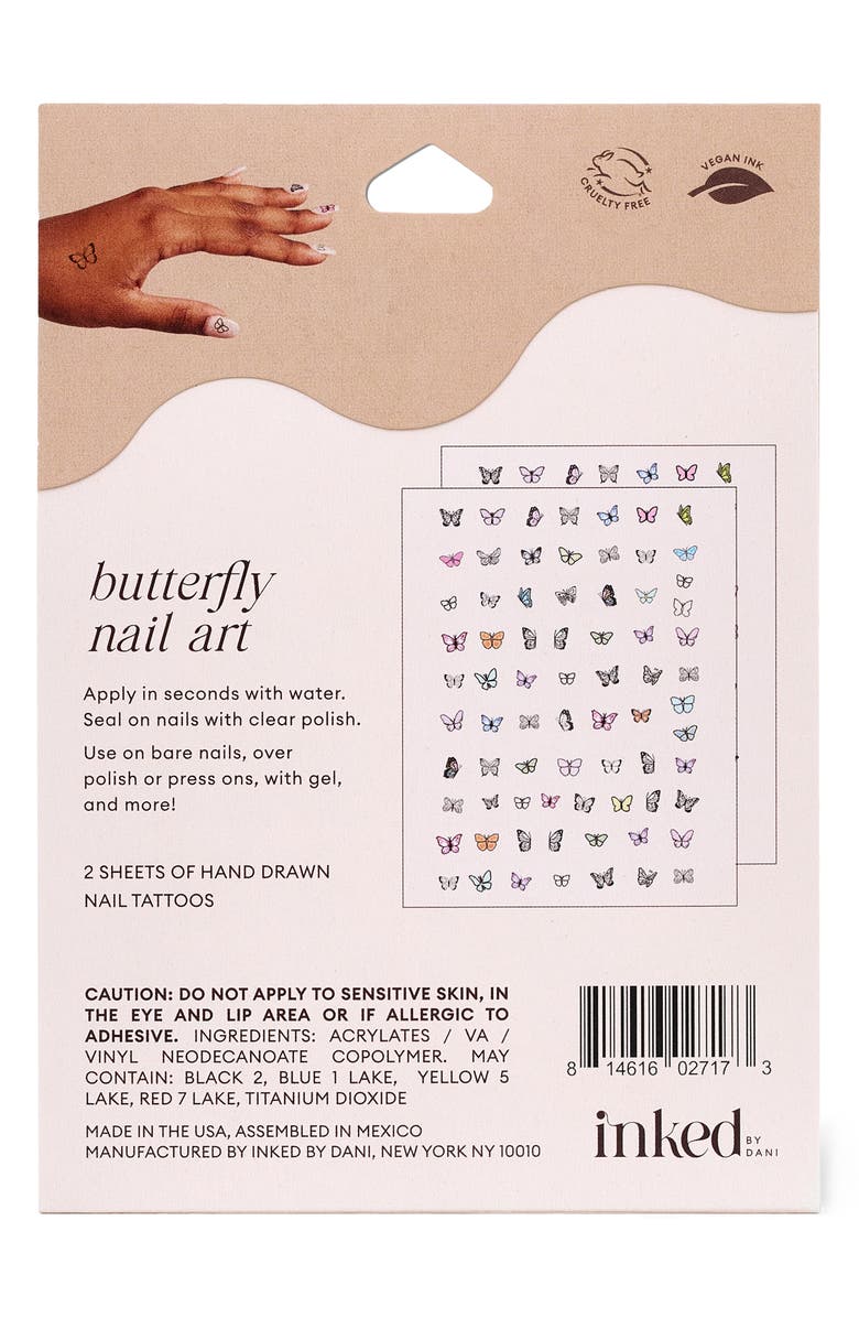 INKED by Dani Butterfly Nail Art Temporary Tattoos, Alternate, color, Multi