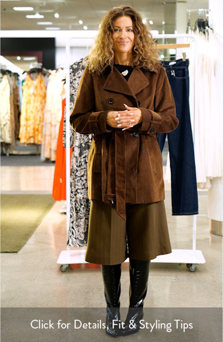 Belted Corduroy Trench Coat, sales video thumbnail