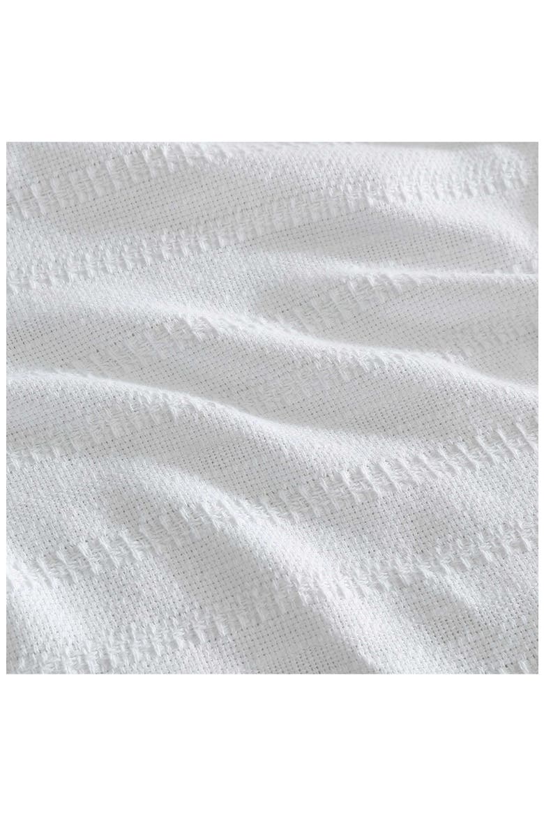Variegated Weave Stripe Cotton Blanket, Alternate, color, WHITE