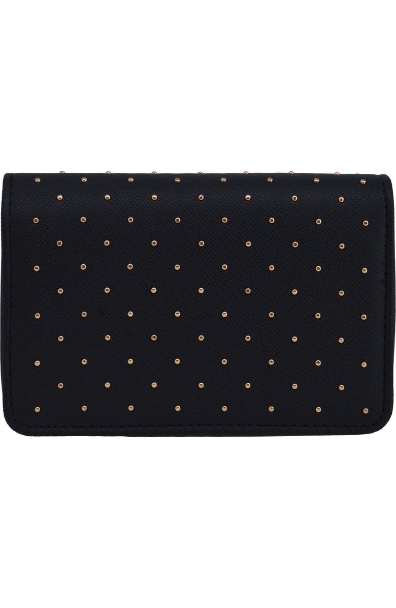 bebe Sagan Stud Crossbody and Zip Wallet, Alternate, color, Black