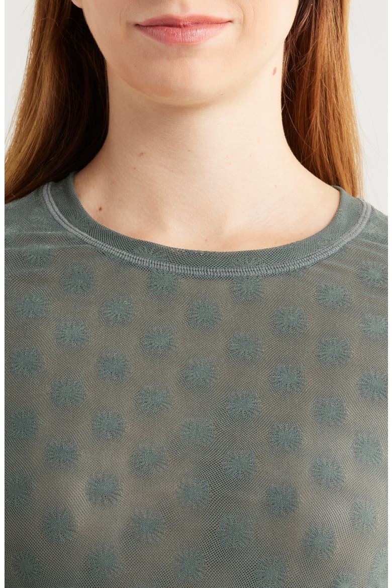 Taliah Mesh Long Sleeve Lounge T-Shirt, Alternate, color, FORESTER SUN