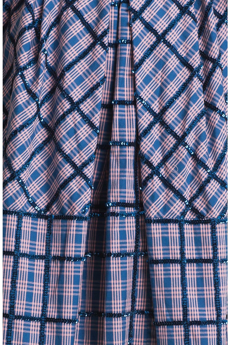 'Belle Star' Sequin Plaid Skirt, Alternate, color, APRICOT ROSE MULTI