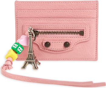 Le City Charm Crackled Leather Card Case