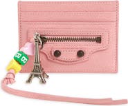 Balenciaga Le City Assorted Charm Crackled Leather Card Case