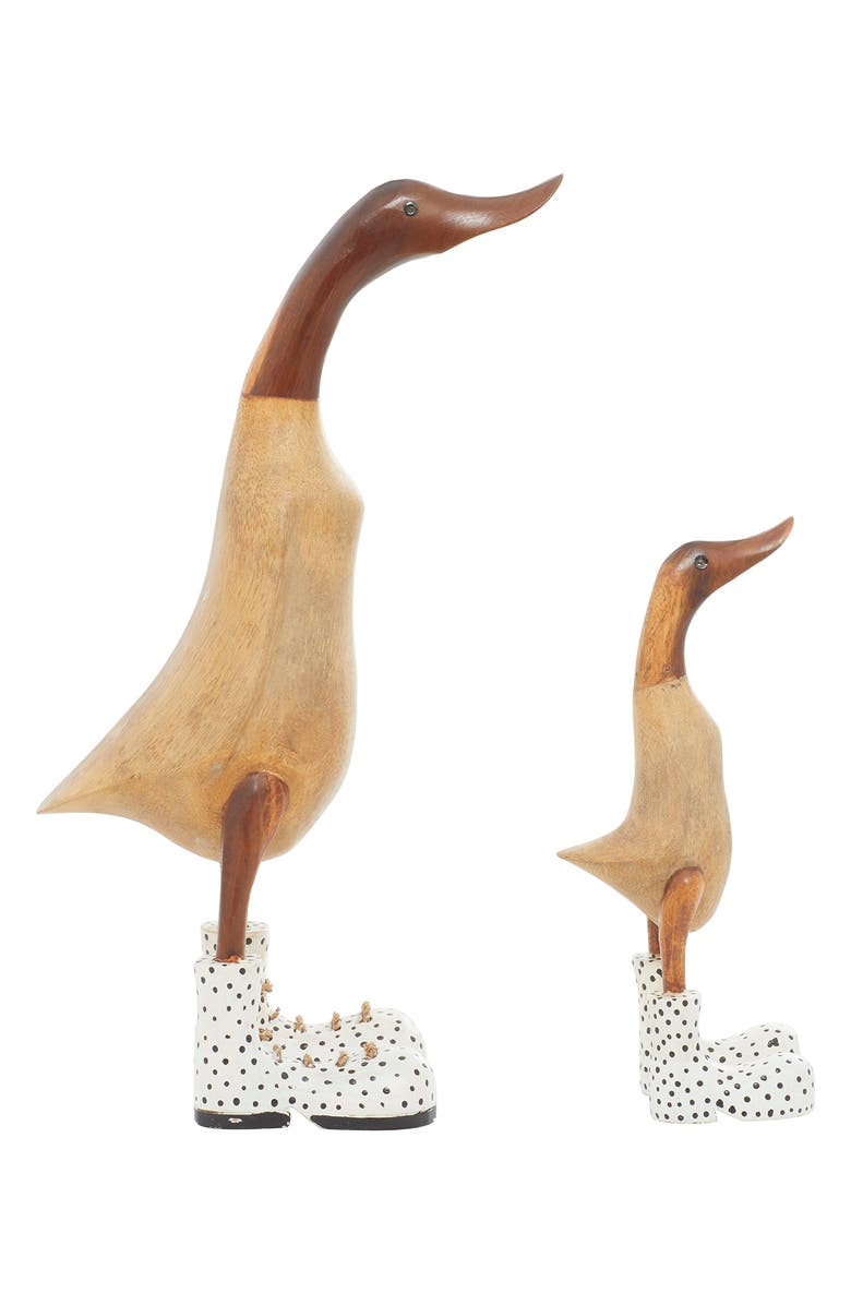 SONOMA SAGE HOME Brown Bamboo Farmhouse Duck Sculpture - Set of 2, Alternate, color, Brown