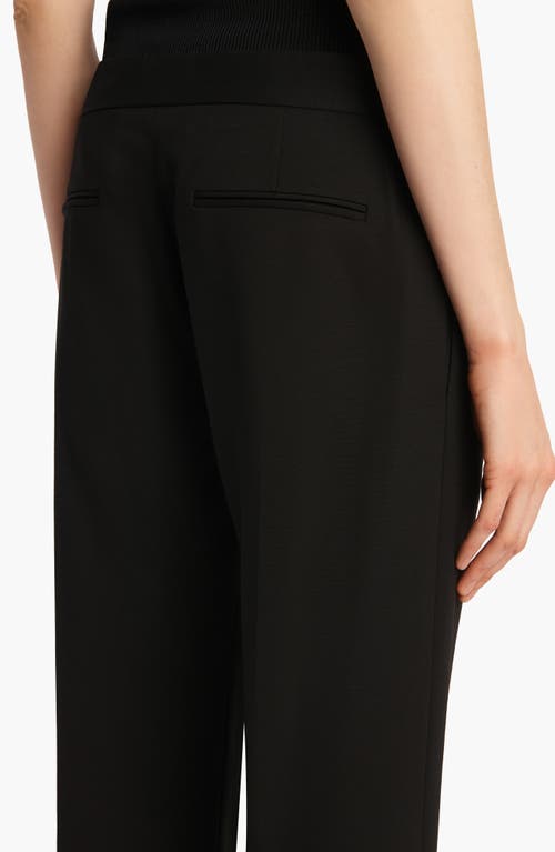 Khaite Callen Tapered Stretch Crepe Straight Leg Pants In Black