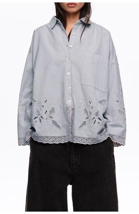 Straight-fit Shirt With Embroidery