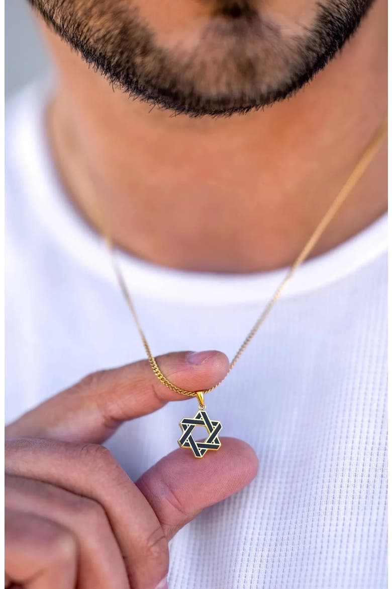 Men's Star of David Pendant Necklace, Alternate, color, GOLD