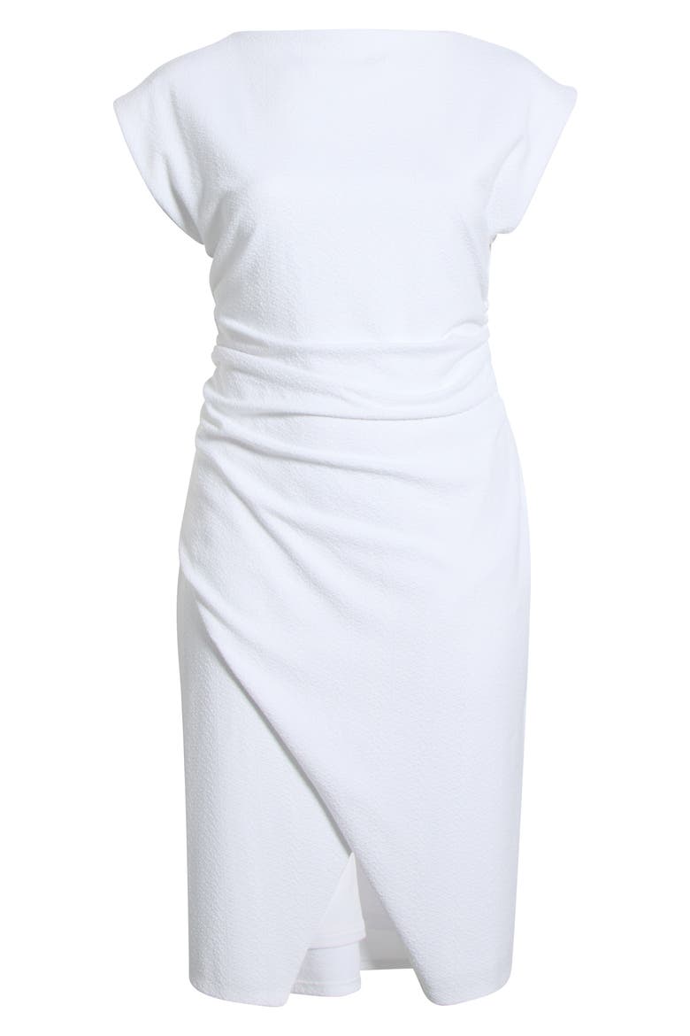 Cap Sleeve Ruched Dress, Alternate, color, WHITE