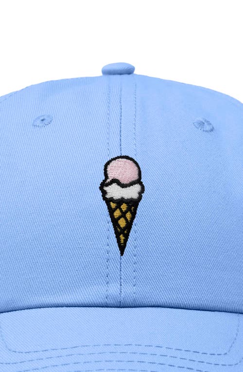 Dalix Double Scoop Embroidered Cap In Light Blue