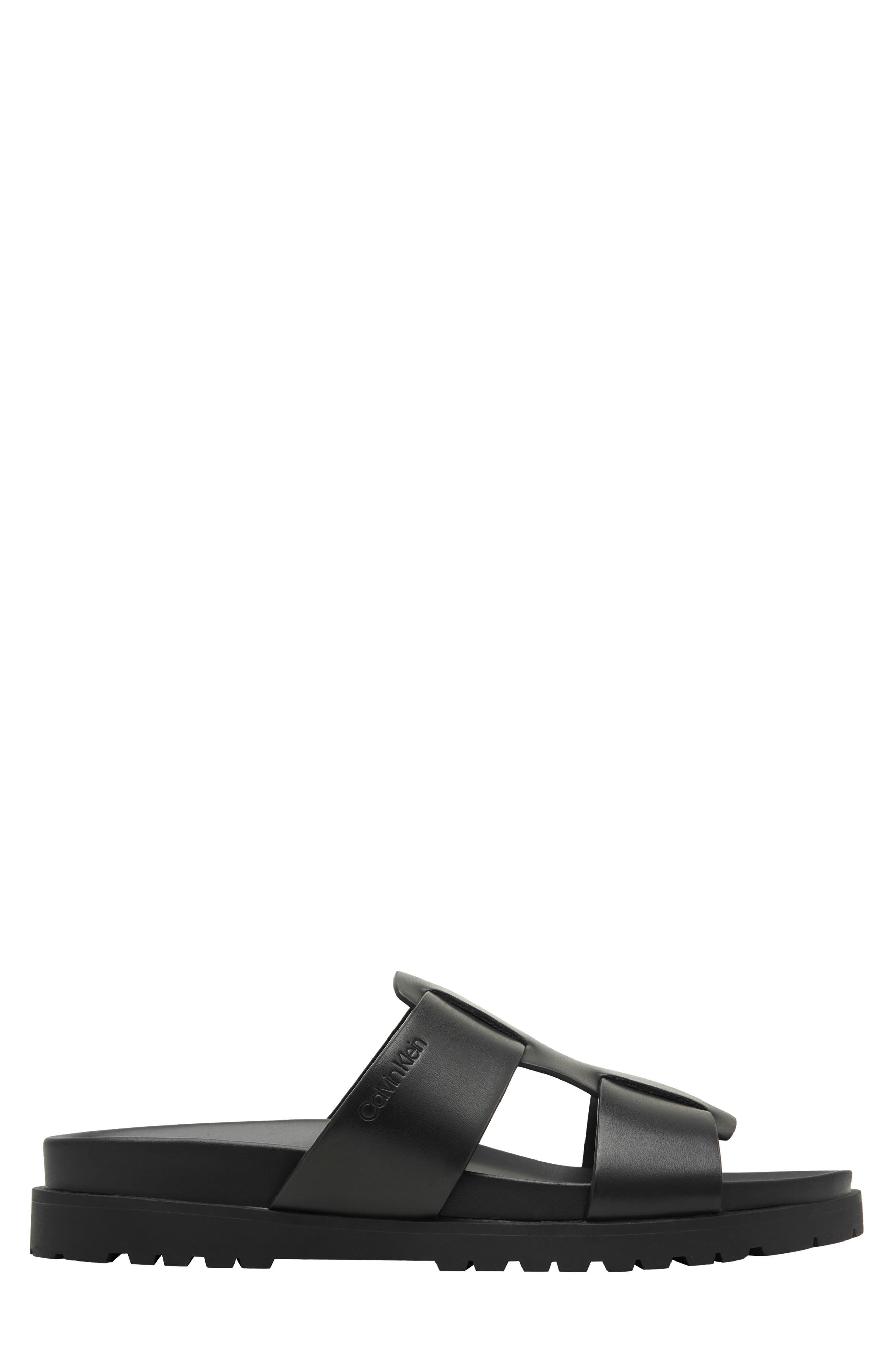 Calvin Klein Rolinde Lug Sole Slide Sandal, Alternate, color, Black