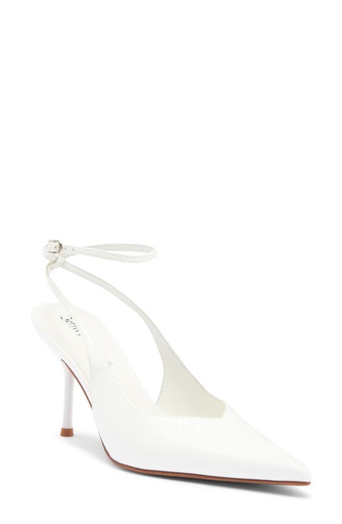 Executive Ankle Strap Pointed Toe Slingback Pump (Women)