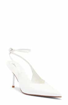Jeffrey Campbell Executive Ankle Strap Pointed Toe Slingback Pump
