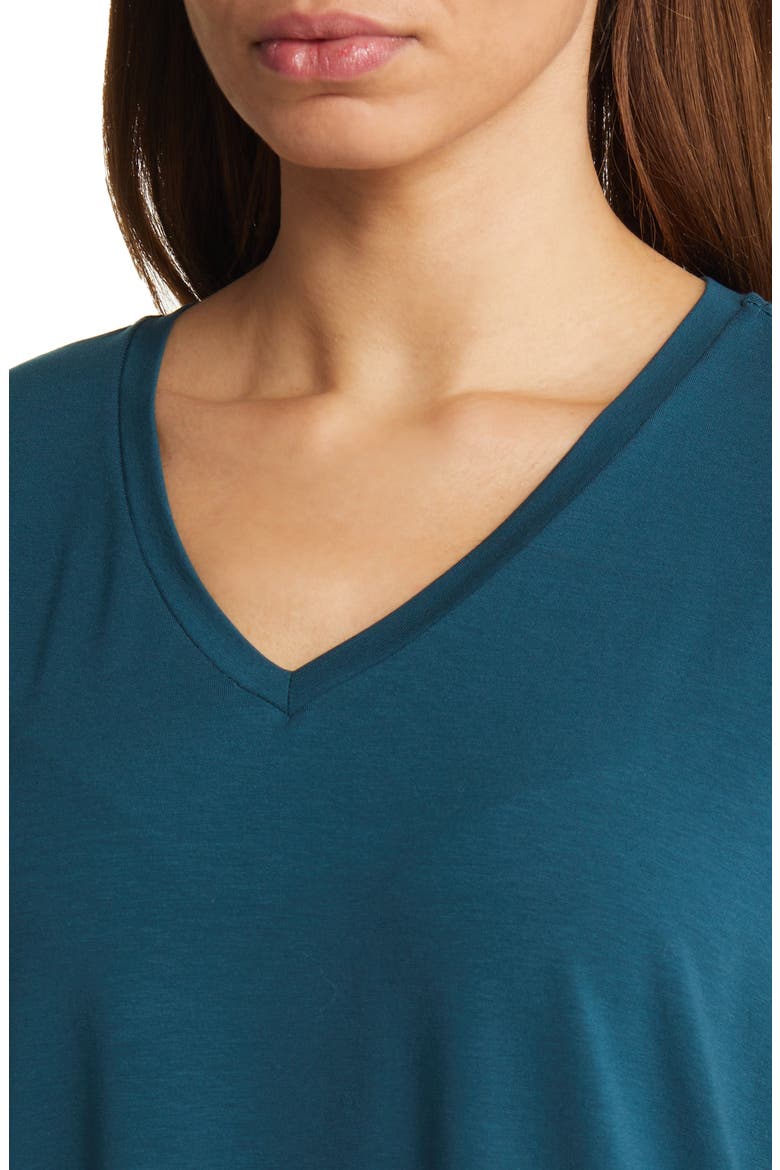 V-Neck Long Boxy Top, Alternate, color, PACIFIC