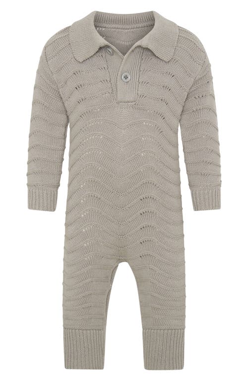 Tiny Tribe Cotton Pointelle Romper In Gray
