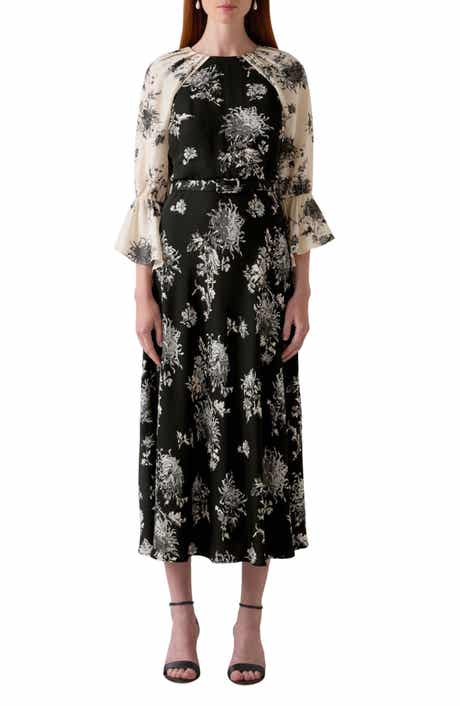 LK Bennett Mimi Floral Print Midi Dress