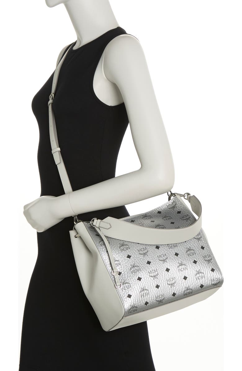 MCM Medium Aren VI Leather Hobo Bag, Alternate, color,