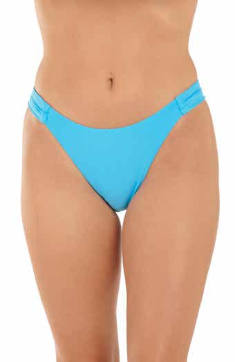 Citrus Solid Shirred Side Bikini Bottoms