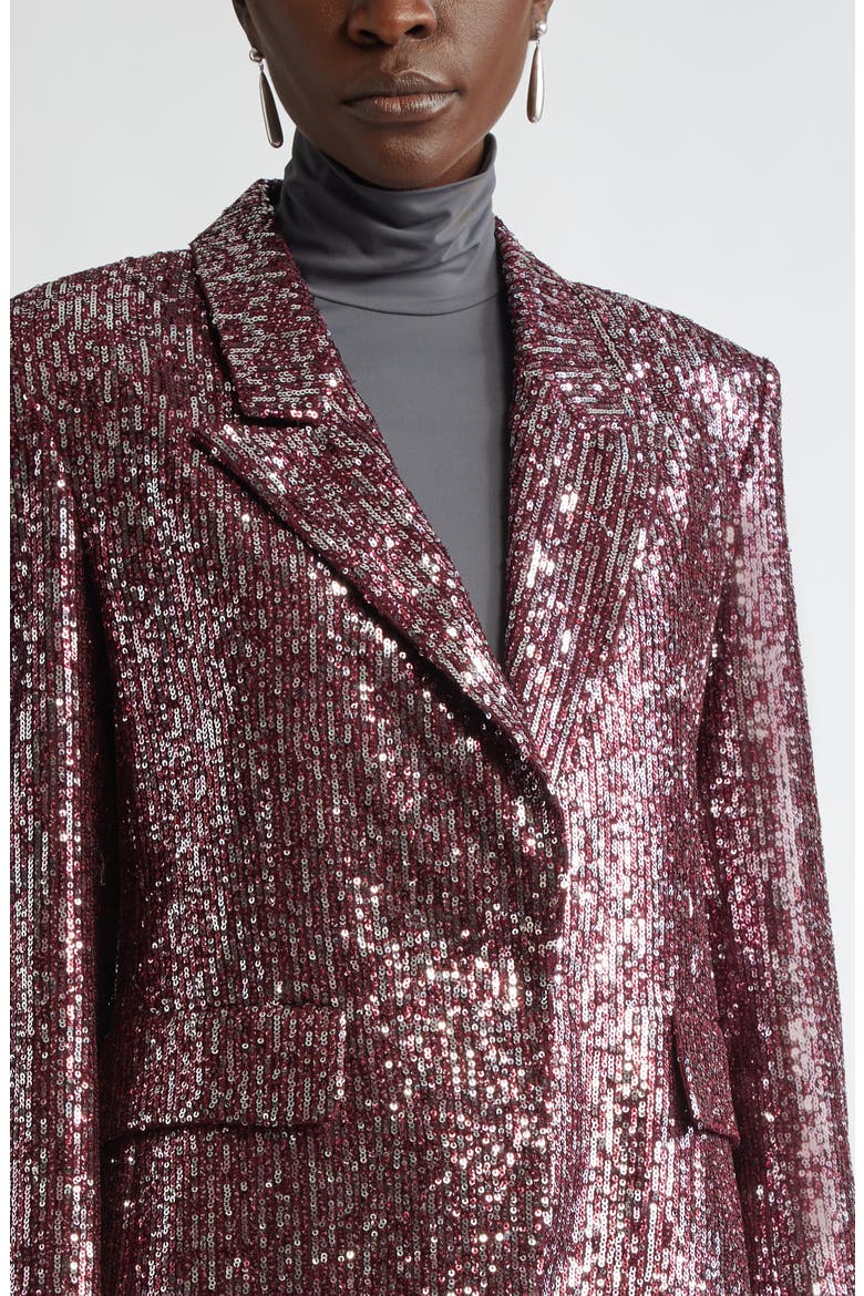 Sequin Embroidered Blazer, Alternate, color, OXBLOOD