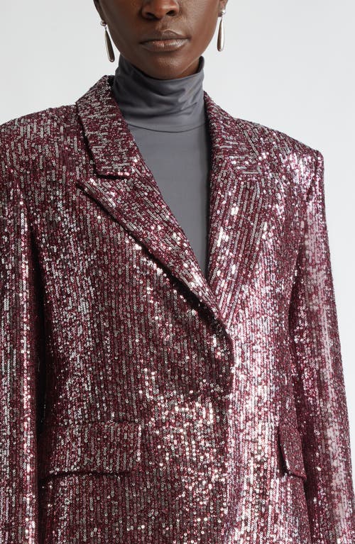 St John St. John Collection Sequin Embroidered Blazer In Oxblood