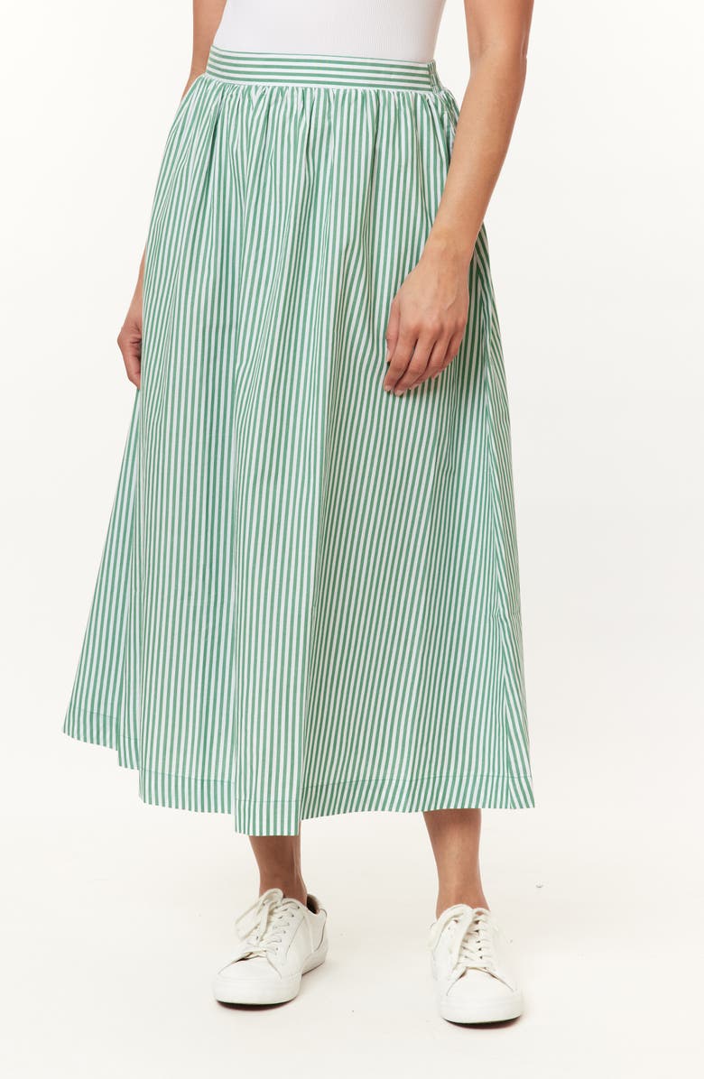 C & C California Adeline Stripe Maxi Skirt, Main, color, Pine Green Stripe