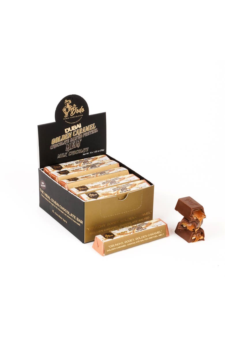 The Dodo Chocolates Dubai Style Chocolate 15-Bar Multipack, Alternate, color, Caramel Salted Pretzel Melt
